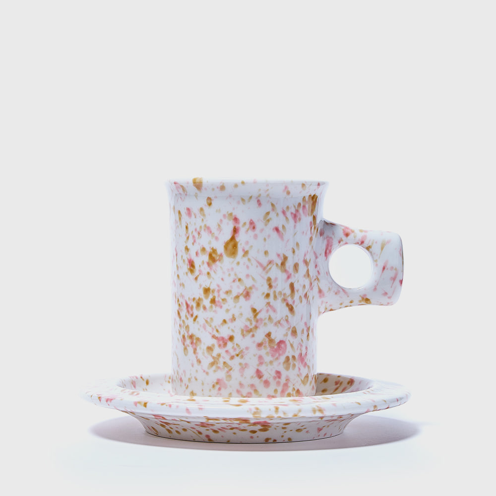 [Splash Line] Cherry Blossom Flat Mug &amp; Saucer
