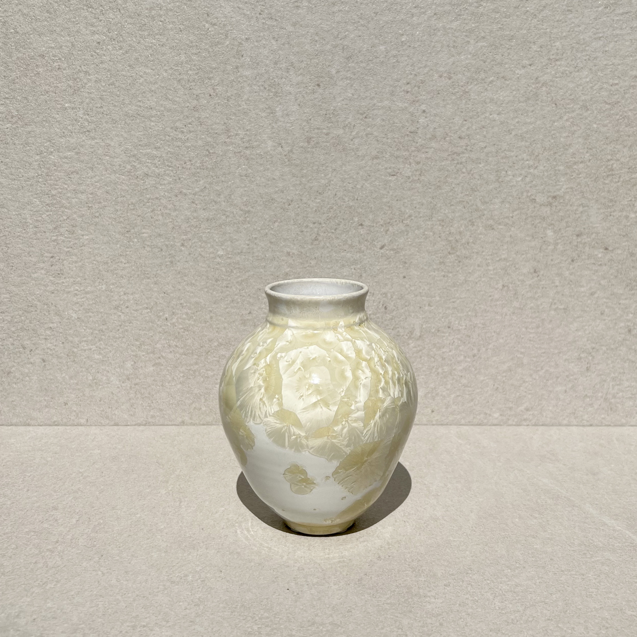 France Cream Art Ceramic Vase 1970s
