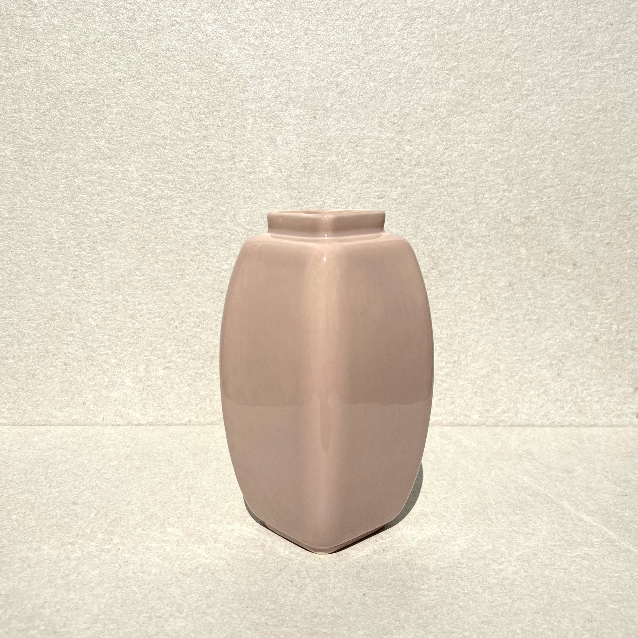 USA Hyalyn Pottery PinkBeige Ceramic Vase 1970s