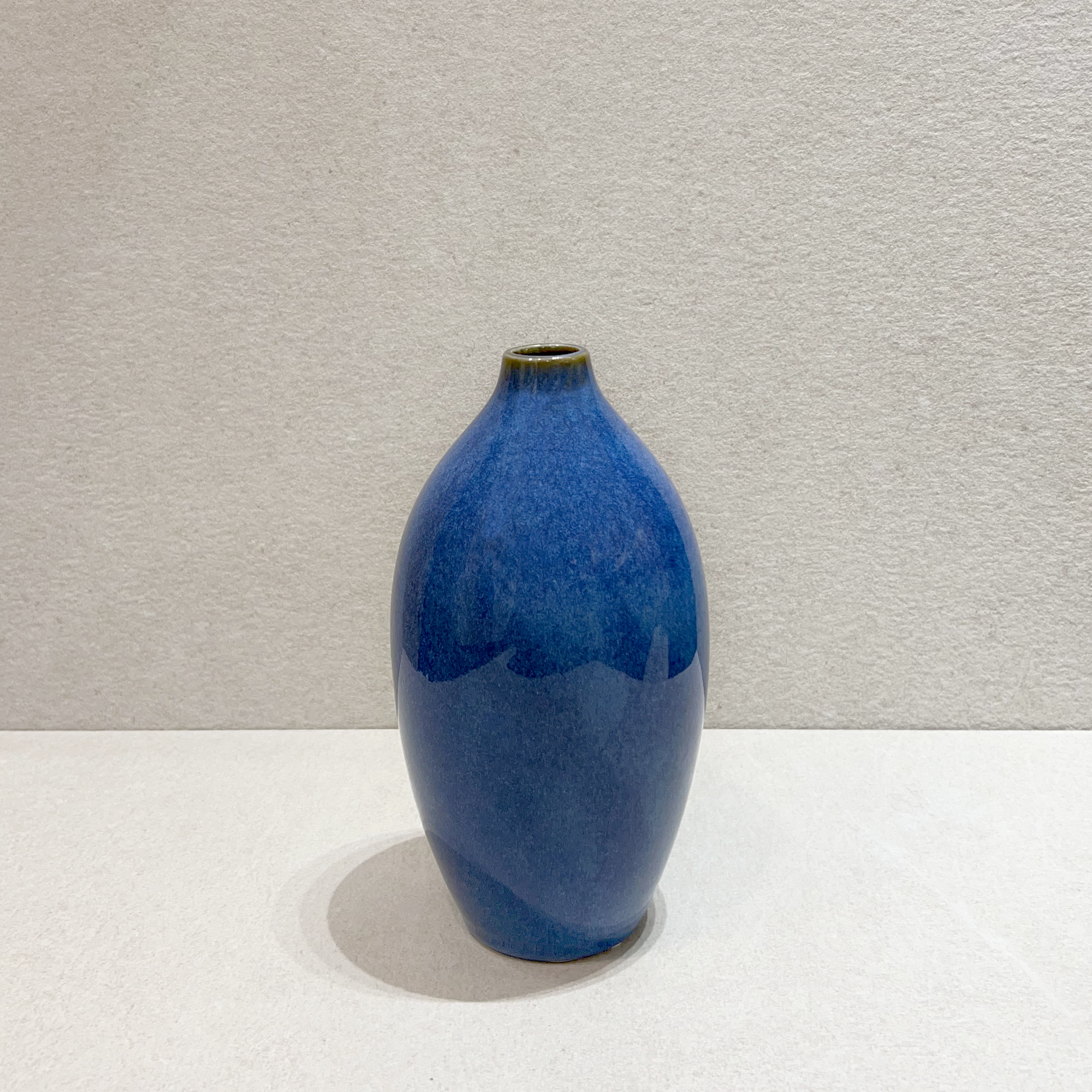 France Tall Studio Blue Ceramic Vase 1960s