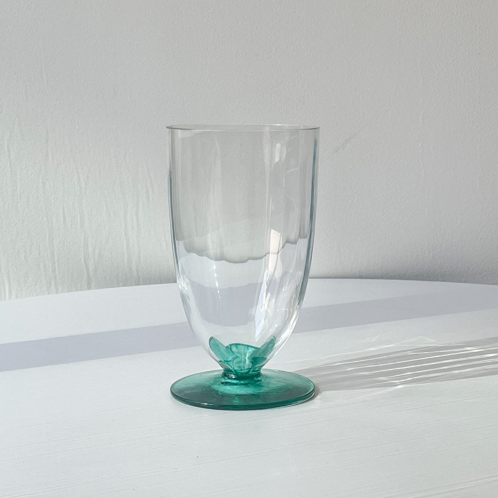Sweden Kosta Boda Clear Green Glass Vase 1980s