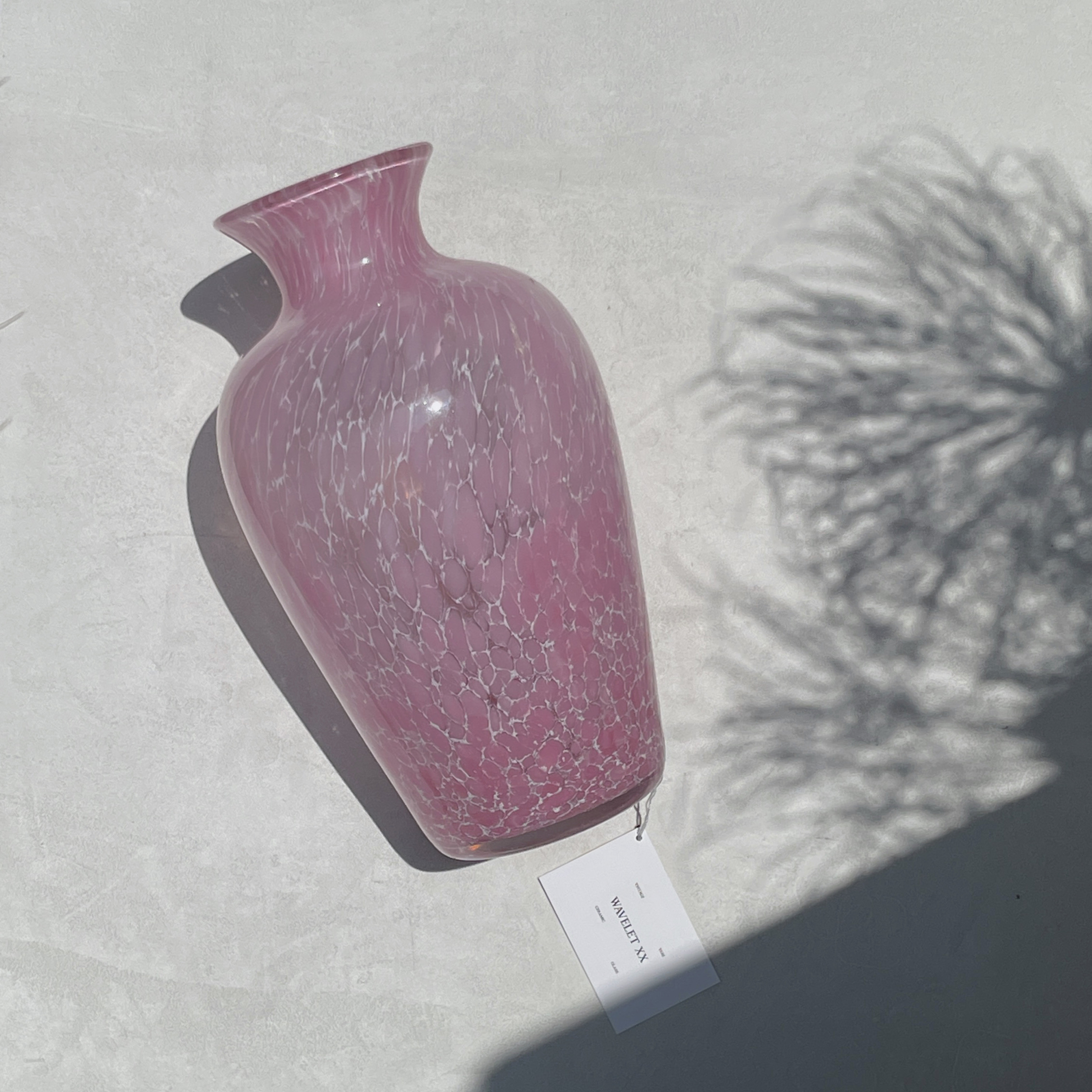 Pink &amp; White La Rochere Hand Blown Art Glass Vase
