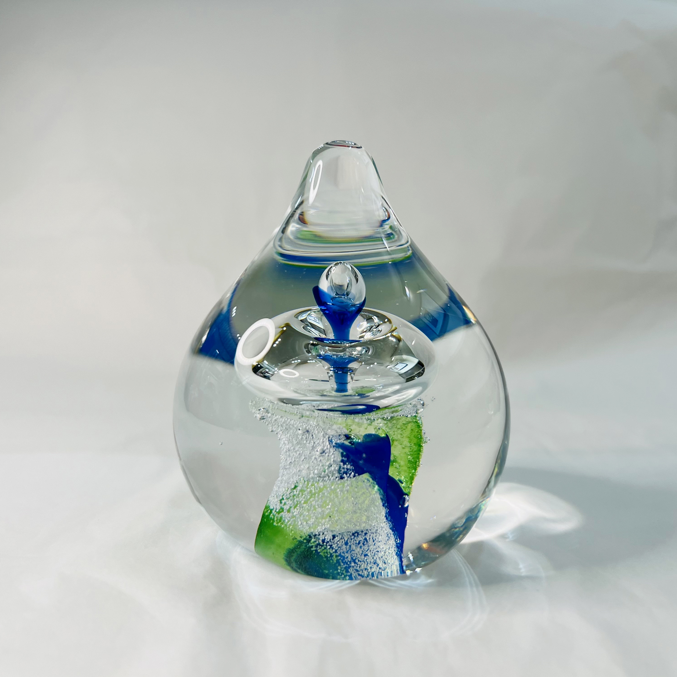 Green &amp; Blue Water Drop Paperweights