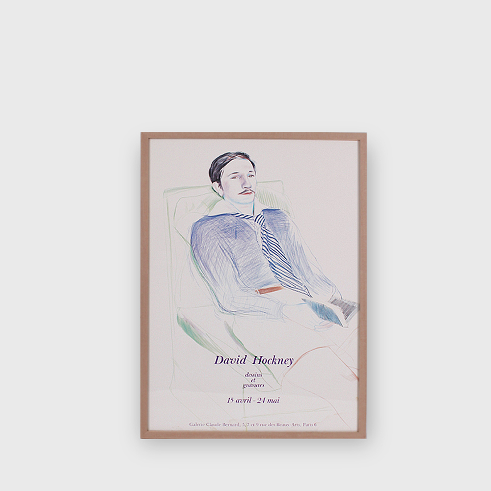 David Hockney &quot;dessins et gravures&quot; Paris Art Exhibition Poster 1975