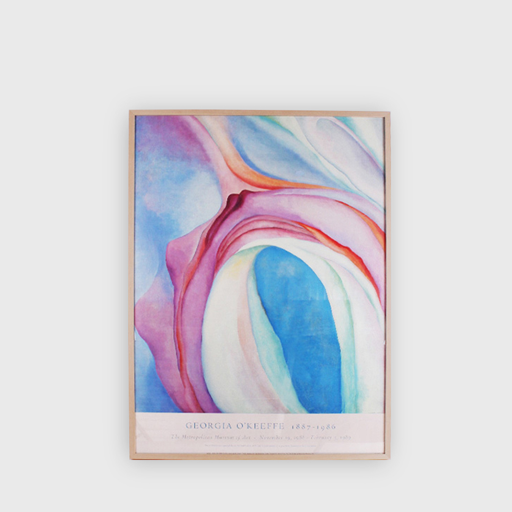 GEORGIA O&#039;KEEFFE &quot;MUSIC PINK AND BLUE II&quot; exhibition Poster 1989