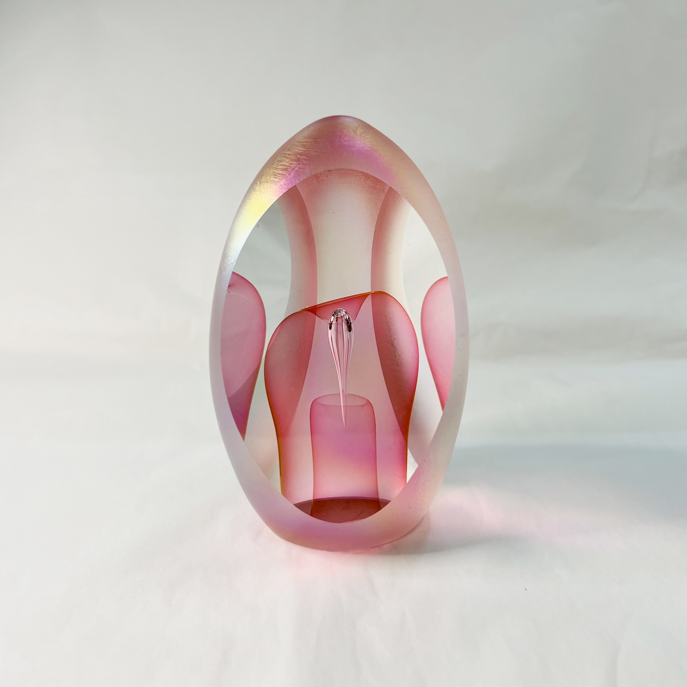 Pink Tulip Crystal Paperweights