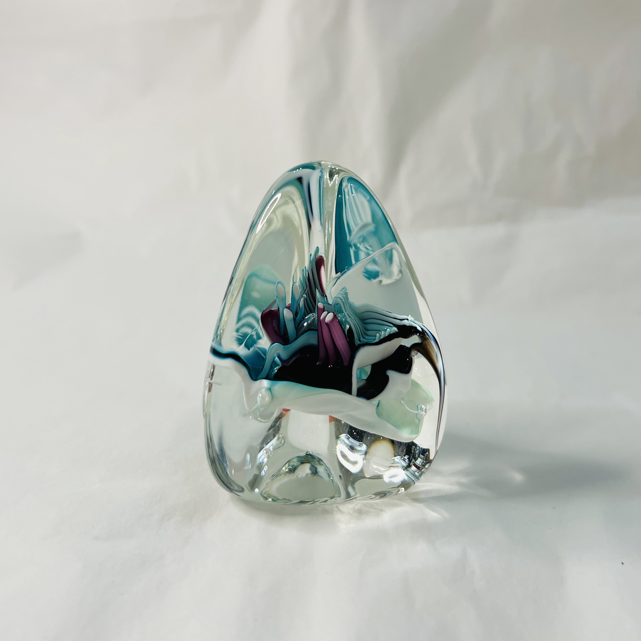 Crystal Turquoise Triangle Paperweights