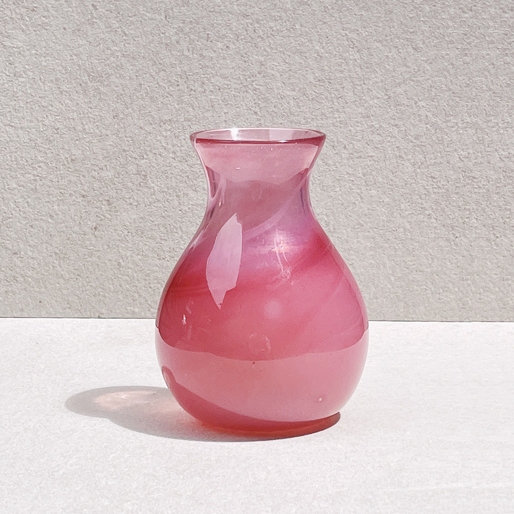 Muus de Lange Pink Hand Blown Art Glass Vase