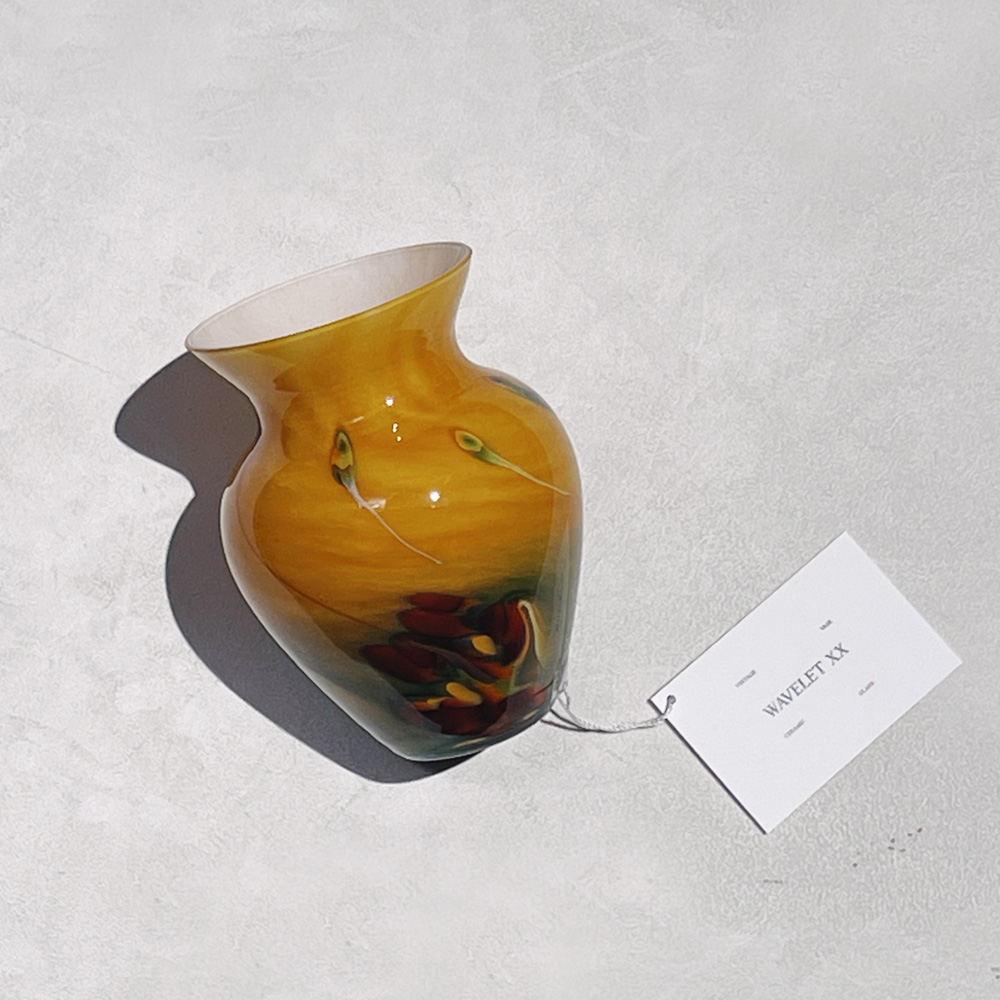 La Rochère  Art Glass Hand Blown Vase - Yellow/Green