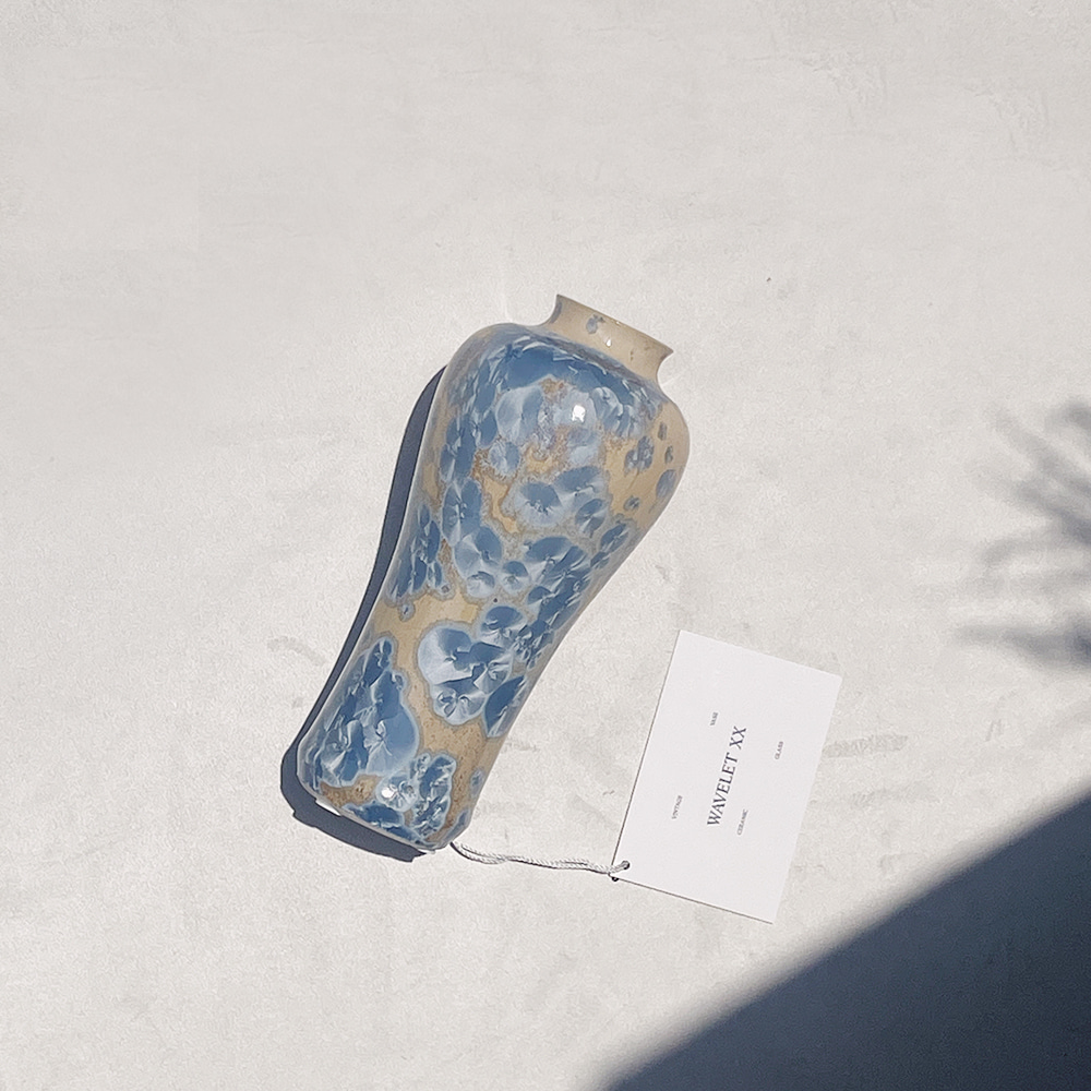 Studio Art Pottery Crystalline Glaze Vase - Blue