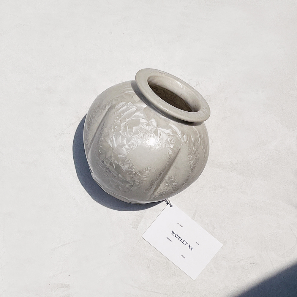 Crystalline Glazed Hand Brown Art Pottery Vase