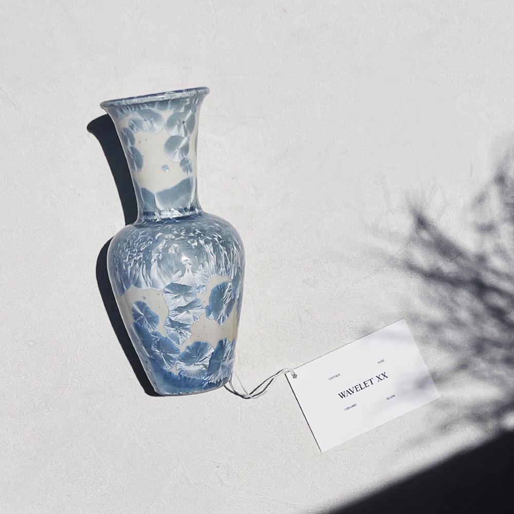 Studio Art Pottery Crystalline Glaze Vase - Blue