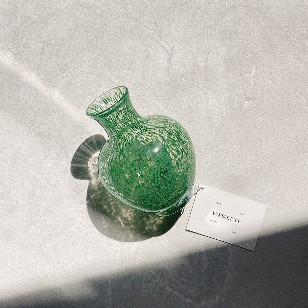 Emerald Green Handblown Art Glass Vase