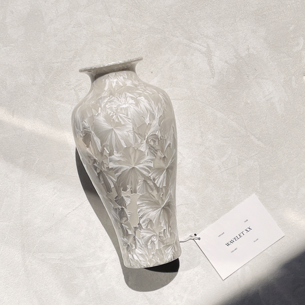 Art Pottery White Crystalline Glaze Vase