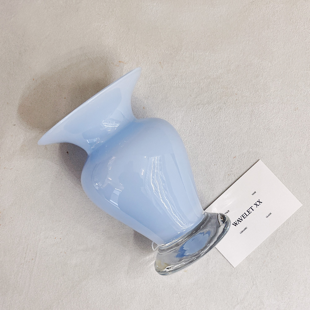 Purple Blue Polish handblown Art Glass Vase